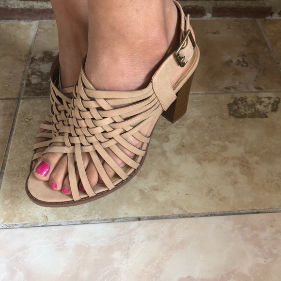 NEW Suede Strap Mules Sandals Ankle Strap Wedge - Picture 4 of 7